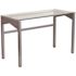 Carnegy Avenue 47.3 in. Rectangular Clear/Silver Writing Desks with Glass Top