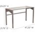 Carnegy Avenue 47.3 in. Rectangular Clear/Silver Writing Desks with Glass Top