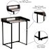 Carnegy Avenue 27.5 in. Rectangular Clear/Black Computer Desks with Cable Management