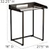 Carnegy Avenue 27.5 in. Rectangular Clear/Black Computer Desks with Cable Management