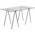 Flash Furniture 55 in. Rectangular Clear/Chrome Writing Desks with Glass Top