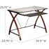 Carnegy Avenue Jude 39.5 in. Rectangular Clear/Cherry Computer Desk with Keyboard Tray