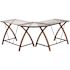 Carnegy Avenue 87 in. L-Shaped Clear/Cherry Computer Desks with Keyboard Tray