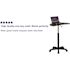 Black Eve Sit to Stand Mobile Laptop Desk/Speaker's Lectern with Wheels, Modern Height-Adjustable Standing Computer Desk