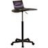 Black Eve Sit to Stand Mobile Laptop Desk/Speaker's Lectern with Wheels, Modern Height-Adjustable Standing Computer Desk