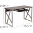 Carnegy Avenue 47.3 in. Rectangular Black Computer Desks with Keyboard Tray