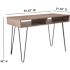 Carnegy Avenue 43.3 in. Rectangular Oak Wood Grain Writing Desks with Built-In Storage