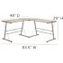 Carnegy Avenue 83.5 in. L-Shaped Clear/Silver Computer Desks with Glass Top