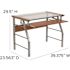 Carnegy Avenue 39.4 in. Rectangular Clear/Silver Computer Desks with Keyboard Tray