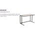 Carnegy Avenue 47.3 in. Rectangular Clear/Black Writing Desks with Glass Top