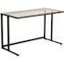 Carnegy Avenue 47.3 in. Rectangular Clear/Black Writing Desks with Glass Top