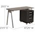 Carnegy Avenue 47.25 in. Black Rectangular 3 -Drawer Computer Desk with File Storage
