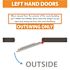 36 in. x 84 in. Fire-Rated Left Hand Galvanneal Finish Steel Commercial Door Slab with Panic Bar and Adjustable Frame