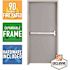 36 in. x 84 in. Fire-Rated Left Hand Galvanneal Finish Steel Commercial Door Slab with Panic Bar and Adjustable Frame