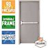 36 in. x 80 in. Fire-Rated Right-Hand Galvanneal Finish Steel Commercial Door Slab with Panic Bar and Adjustable Frame