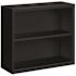 Hirsh 30 in. Tall Black Metal 2-Shelf Standard Bookcase with Adjustable Shelf