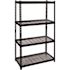 Iron Horse Riveted Garage Storage Shelving Unit, 4-Shelf Steel Black Unit 36 in. W x 60 in. H x 18 in. D