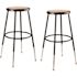 National Public Seating 25 in. to 33 in. H Black Adjustable Heavy-Duty Steel Stool (2-Pack)
