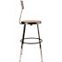 National Public Seating NPS 19 in. -27 in. Black Height Adjustable Heavy Duty Steel Stool With Backrest (2-Pack)