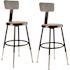 National Public Seating NPS 19 in. -27 in. Black Height Adjustable Heavy Duty Steel Stool With Backrest (2-Pack)