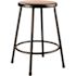 National Public Seating 24 in. Black Heavy-Duty Steel Stool (2-Pack)