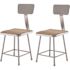 National Public Seating NPS 18 in. Grey Heavy Duty Square Seat Steel Stool With Backrest (2 Pack)