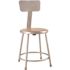 National Public Seating 18 in. Grey Heavy-Duty Steel Stool with Backrest (2-Pack)