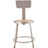 National Public Seating 18 in. Grey Heavy-Duty Steel Stool with Backrest (2-Pack)