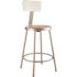 National Public Seating 24 in. Grey Heavy-Duty Steel Stool with Backrest (2-Pack)
