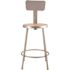 National Public Seating 24 in. Grey Heavy-Duty Steel Stool with Backrest (2-Pack)