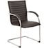 BOSS Office Products Black Caresoft Vinyl Guest Chair Chrome Finish Frame, Ribbed Styled Cushions (Set of 2)