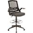 BOSS Office Products Black Mesh Drafting Chair with Flip-Up Arms
