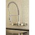 Kingston Brass Concord 2-Handle Wall-Mount Pull-Down Sprayer Kitchen Faucet in Brushed Nickel