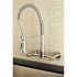 Kingston Brass Concord 2-Handle Wall-Mount Pull-Down Sprayer Kitchen Faucet in Brushed Nickel