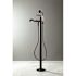 Kingston Brass Traditional Single-Handle Floor-Mount Roman Tub Faucet with Hand Shower in Oil Rubbed Bronze