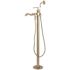 Kingston Brass Traditional Single-Handle Floor-Mount Roman Tub Faucet with Hand Shower in Brushed Nickel