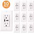15 Amp Decorator Tamper-Resistant Duplex Outlet and 4.6 Amp USB Charger Receptacle, Wall Plate Included, White (10-Pack)