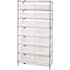 QUANTUM STORAGE SYSTEMS Giant Open Hopper 36 in. x 14 in. x 74 in. Wire Chrome Heavy Duty 8-Tier Industrial Shelving Unit