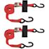 SNAP-LOC 8 ft. x 1 in. S-Hook Cam Strap with Hook and Loop Storage Fastener in Red (2-Pack)