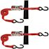 SNAP-LOC 8 ft. x 1 in. S-Hook Ratchet Strap with Hook and Loop Storage Fastener in Red (2-Pack)
