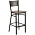 Flash Furniture Carnegy Avenue 28.5 in. Walnut Wood Seat/Black Metal Frame Bar Stool