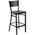 Flash Furniture Carnegy Avenue 28.5 in. Mahogany Wood Seat/Black Metal Frame Bar Stool