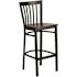 Flash Furniture Carnegy Avenue 29 in. Walnut Wood Seat/Black Metal Frame Bar Stool