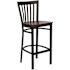 Flash Furniture Carnegy Avenue 29 in. Mahogany Wood Seat/Black Metal Frame Bar Stool