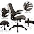 Carnegy Avenue Kelista Faux Leather Mid-Back Ergonomic Swivel Office Chair in Black with Arms
