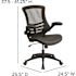 Carnegy Avenue Kelista Faux Leather Mid-Back Ergonomic Swivel Office Chair in Black with Arms