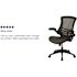 Carnegy Avenue Kelista Faux Leather Mid-Back Ergonomic Swivel Office Chair in Black with Arms