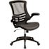 Carnegy Avenue Kelista Faux Leather Mid-Back Ergonomic Swivel Office Chair in Black with Arms
