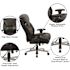 Carnegy Avenue Faux Leather Swivel Ergonomic Office Chair in Black
