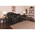 Carnegy Avenue 79 in. Black Faux Leather 2-Seater Bridgewater Sofa with Square Arms